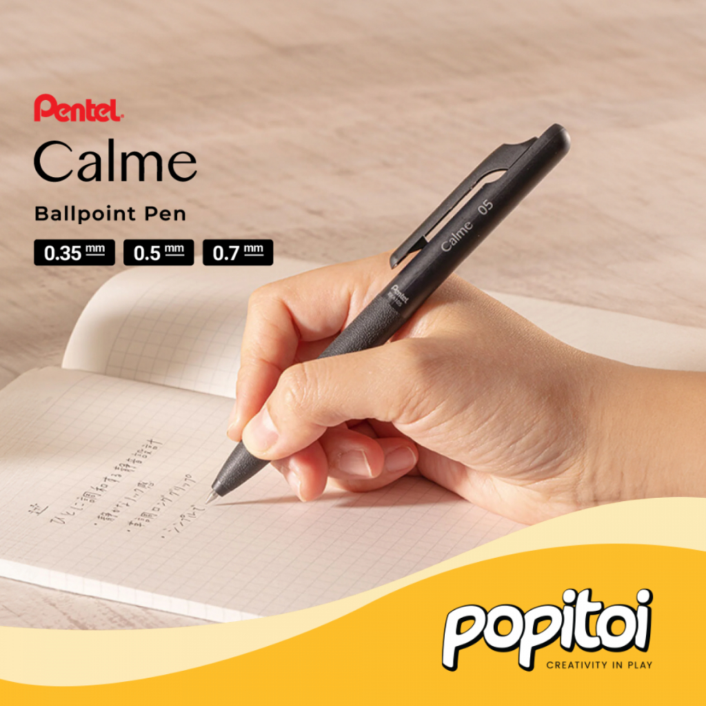 

Pentel Calme Monochromatic Single Color Ballpoint Pulpen 0.35 0.5 0.7 mm Ballpoint Pen Warna