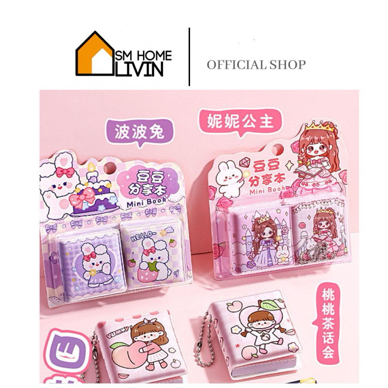 

SM HOME- MINI BOOK SET 2PCS GANTUNGAN MINI DIARY ANAK LUCU PRINCESS MURAH BAGUS