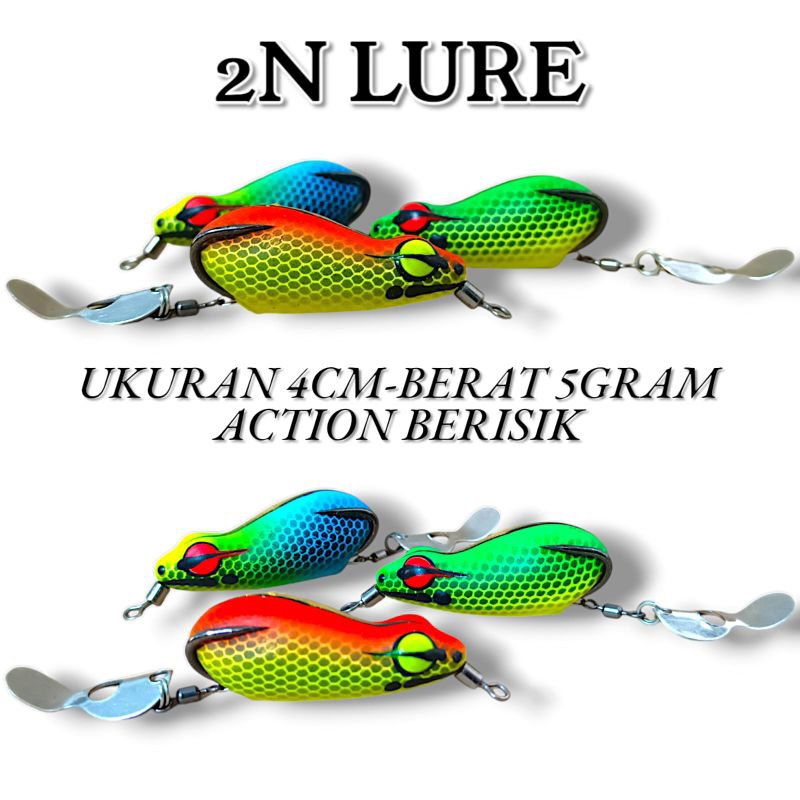 SOFT FROG 2N LURE 4CM 5GRAM SUARA JAWS BERISIK BLADE ENTONG