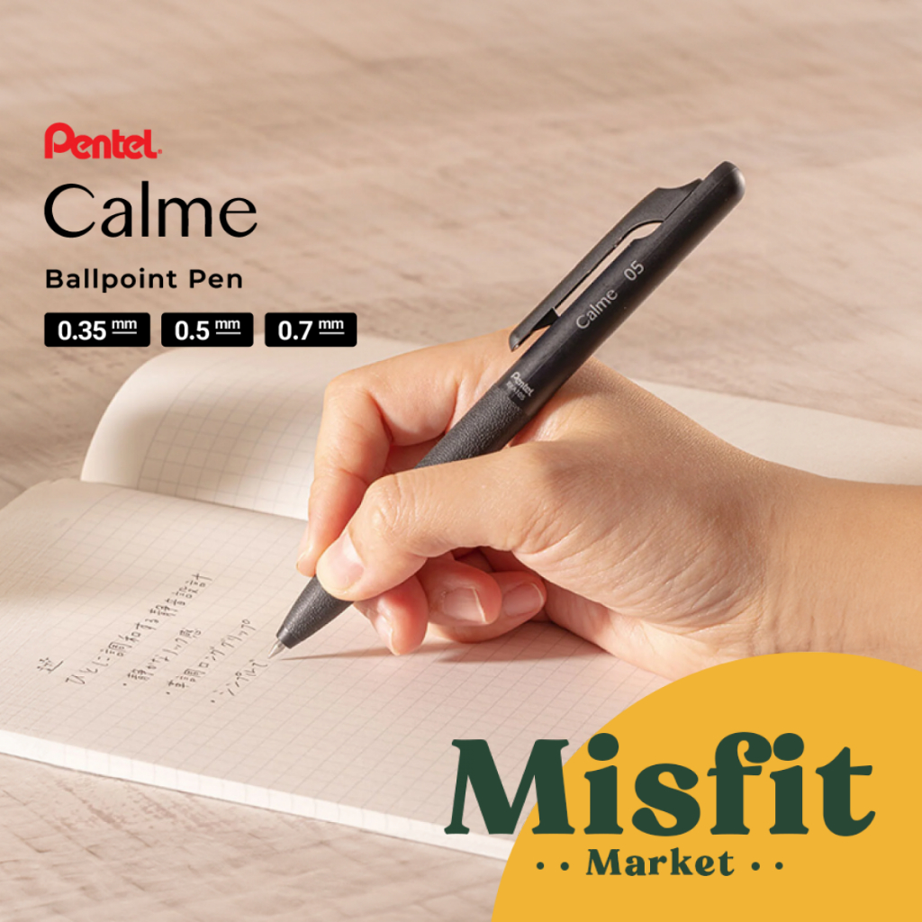 

Pentel Calme Monochromatic Single Color Ballpoint Pen 0.35 0.5 0.7 mm Pulpen Warna