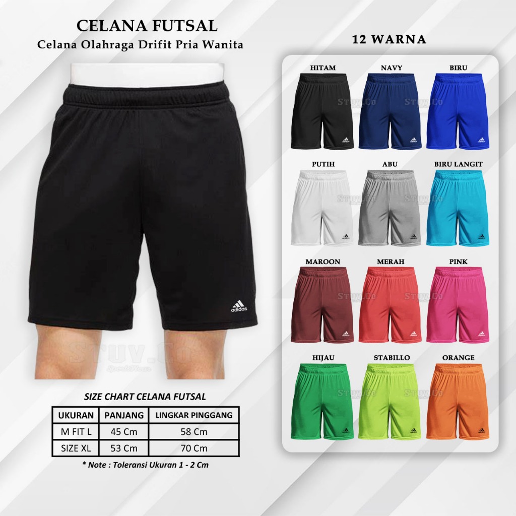 CELANA KOLOR PENDEK POLOS FUTSAL SEPAKBOLA OLAHRAGA BADMINTON BASKET RUNNING VOLI LARI PRIA WANITA