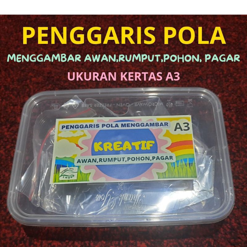

Penggaris Pola Menggambar Awan,Rumput,Pohon,Pagar Isi 5 Ukuran A3 Gratis Sulak Crayon