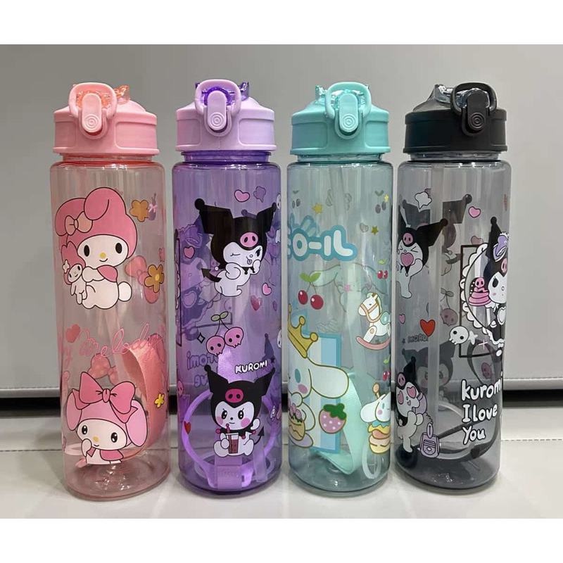 BOTOL TRITAN VIRAL MINUM 800 ml Bening Plastik BPA Free Karakter Kuromi My Melody Cinnamoroll Hello 