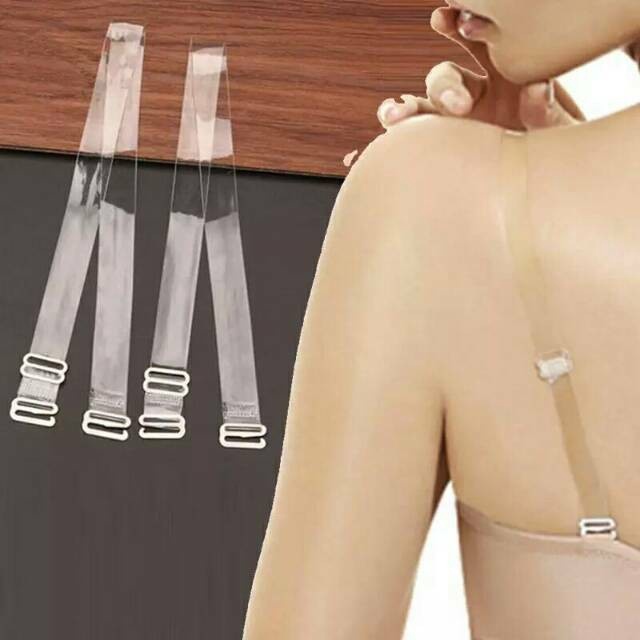 Diskon Besar 25 Sepasang Tali BH BRA Transparan Tali Bra Bening Silikon A9