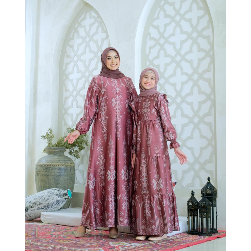 RJ5 Gamis couple gamis ibu dan anak perempuan silk premium