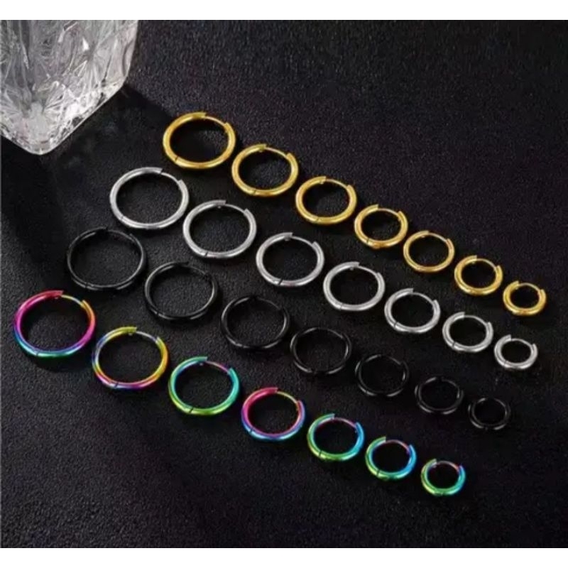 Anting Hoops pria Viral Anting Hoops Pria Anting Bulat pria Tindik Anting Tindik Pria