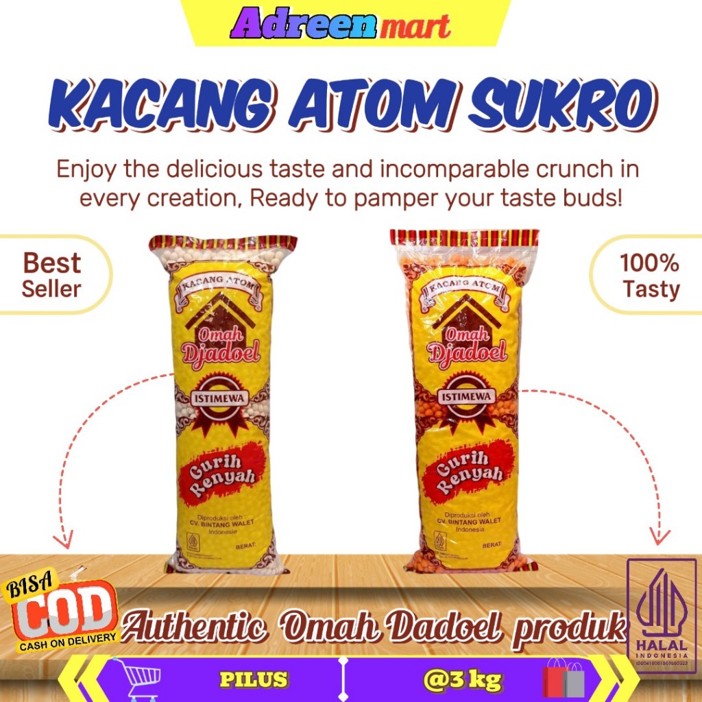 

PILUS KACANG ATOM OEMAH DJADOEL 2 RASA BALADO & ORIGINAL 3KG