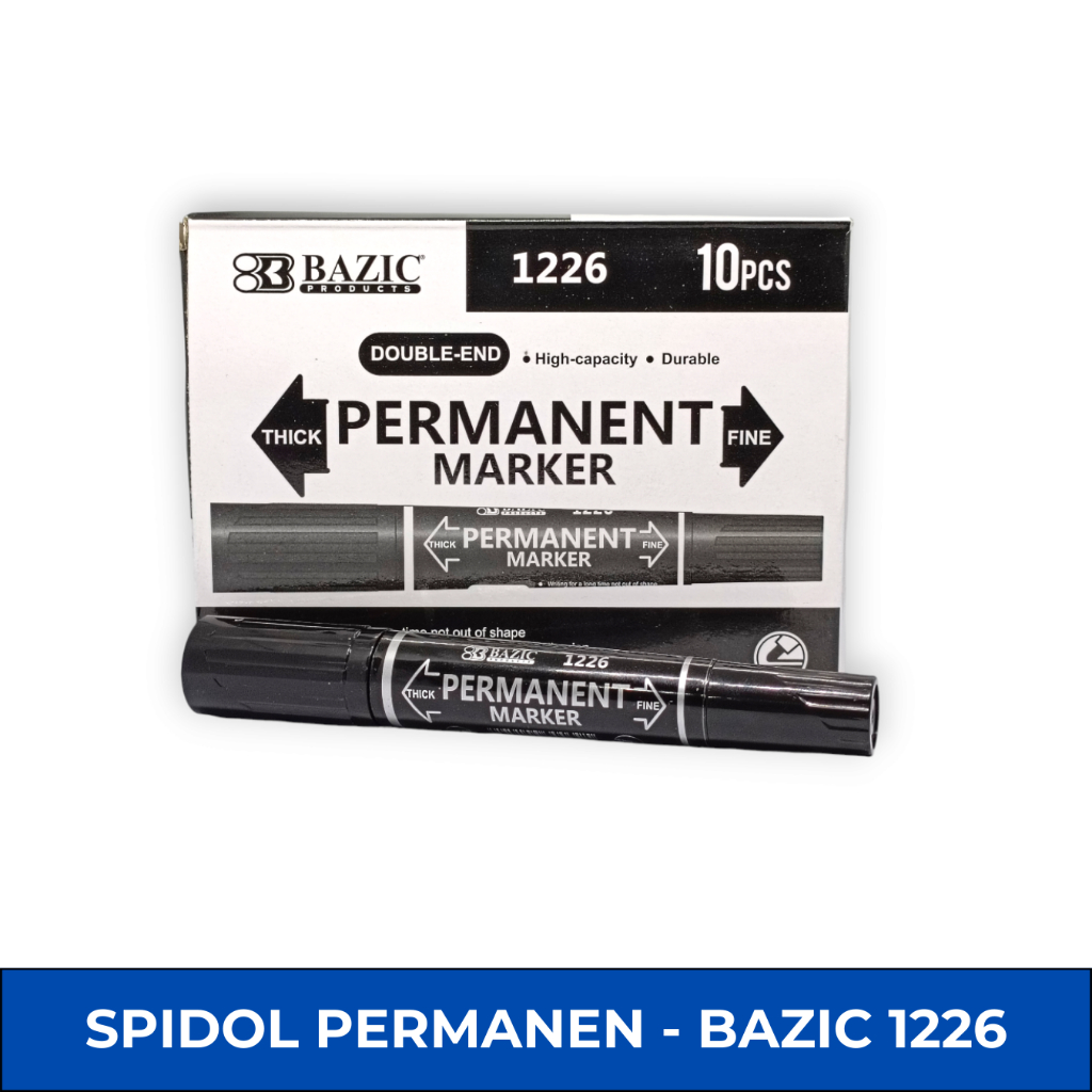 

Spidol Hitam Permanen 2 Arah BAZIC 1226