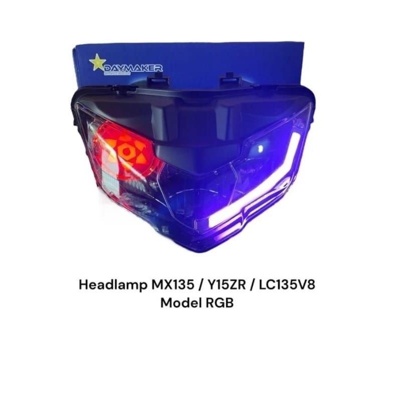 lampu depan mx new 135 v8 2022 mx king 150 rgb daymaker / headlamp / refletor set mx 135 mx king 150