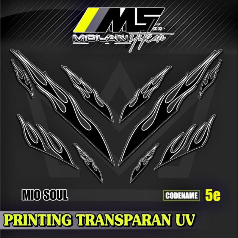 Decal Sticker Striping Variasi Transparan Uv Mio Soul Api Mio Soul Karbu 2006-2012 Mio Soul 115 Mio 
