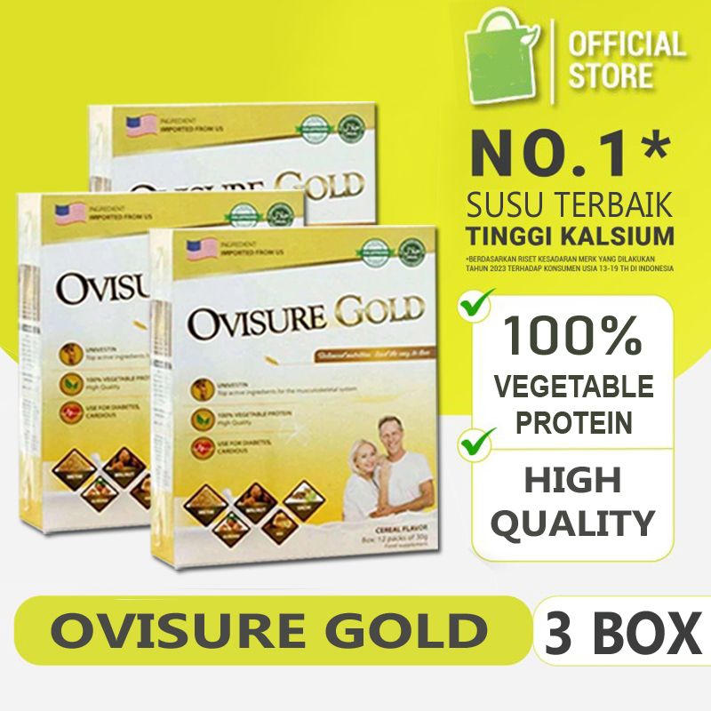 

PAKET 3 BOX OVISURE GOLD MILK SUSU OBAT TULANG DAN SENDI YG SEHAT 100% DIMFOR USA