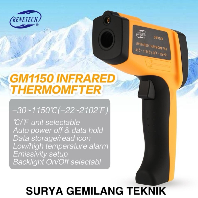 Infrared Thermometer Benetech GM1150 IR Thermogun Termometer Gun GM-1150 Termogun 1150c GM 1150
