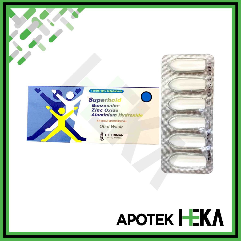 Superhoid Suppositoria Box isi 6 Supp - Obat Wasir [Depok]