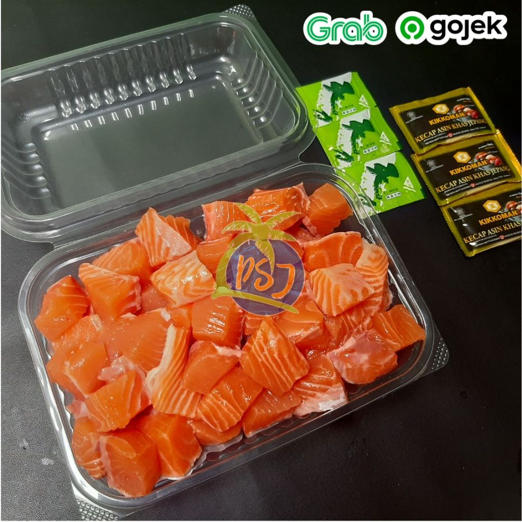 

SALMON STEAK CUBES 250gr / Salmon fillet poke / SALMON CUBES GRADE A