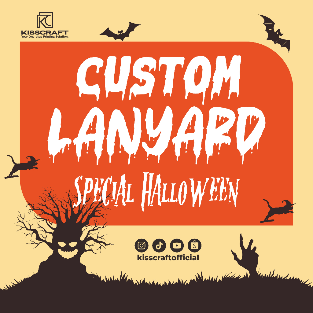 

Kisscraft - Custom Lanyard Tali ID Card - Bahan Tissue - 1 Sisi / 2 Sisi