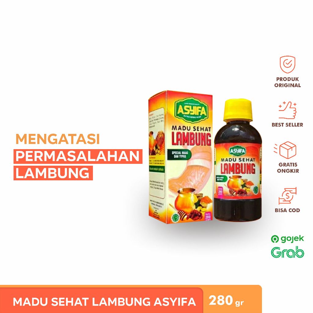 

Madu Sehat Lambung Asyifa Special Maag dan Typus 280gr | Obat Herbal Solusi Asam Lambung & GERD