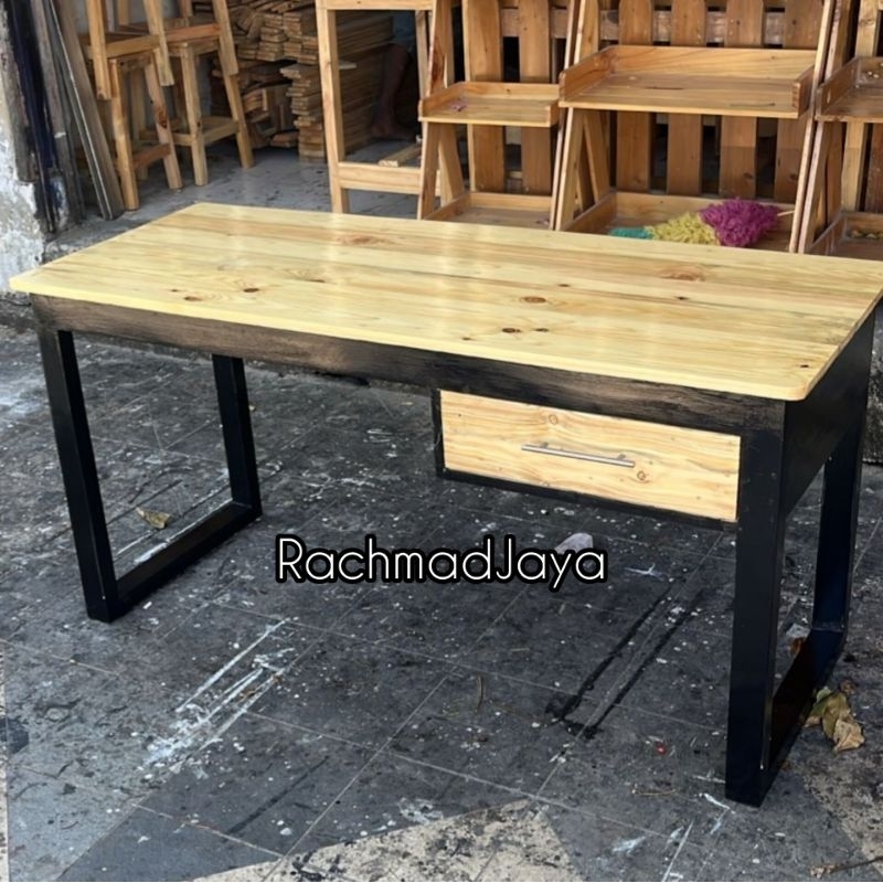 Meja Kerja Komputer Laci Full Kayu Jati Belanda