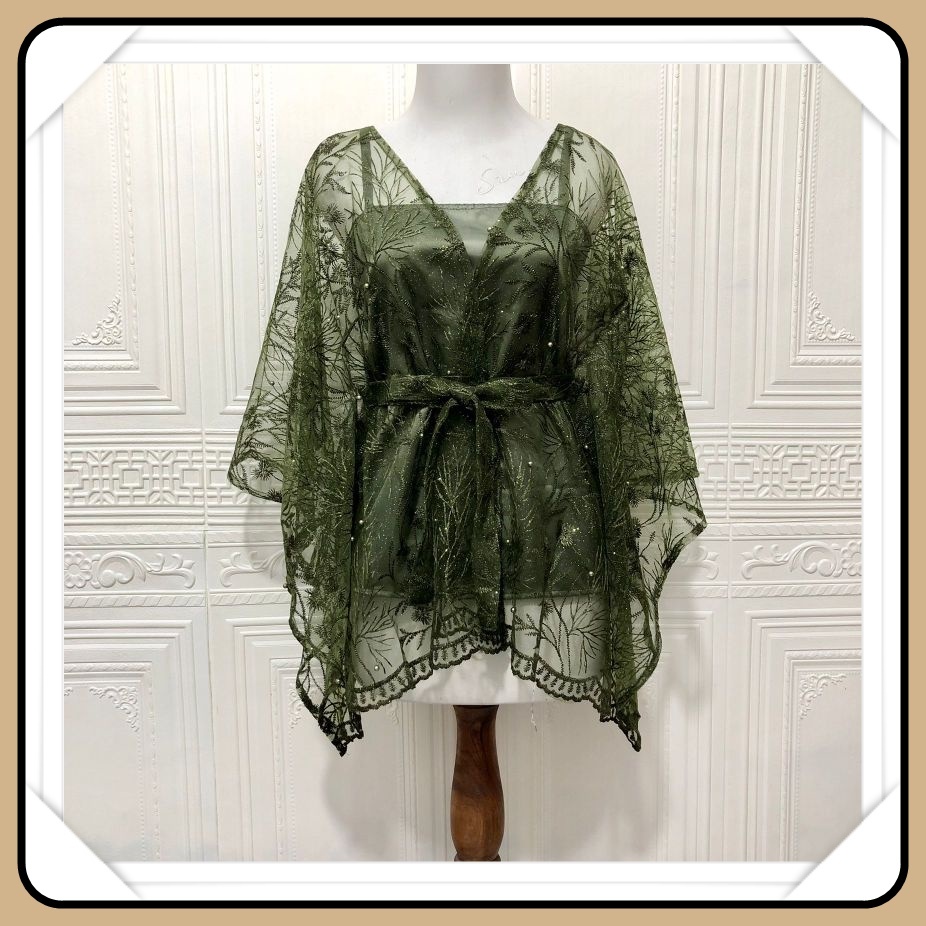 PROMO HARI INI kebaya atasan pita cantik tile brokat broklat brukat tunik blouse tille Cape Tali Pit