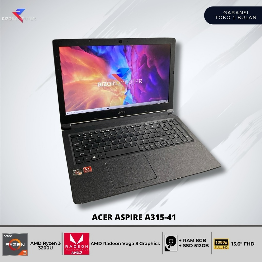 Acer Aspire A315-41 AMD Ryzen 3 3200U Ram 8GB SSD 512GB