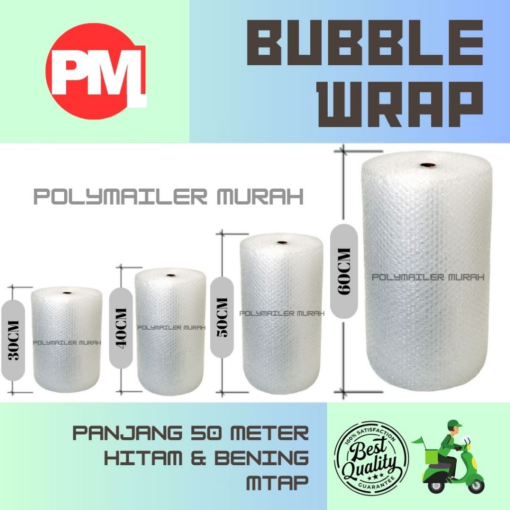 

MTAP bubble wrap per gulung plastik pembungkus 30Cm, 40Cm, 50cm, 60cm