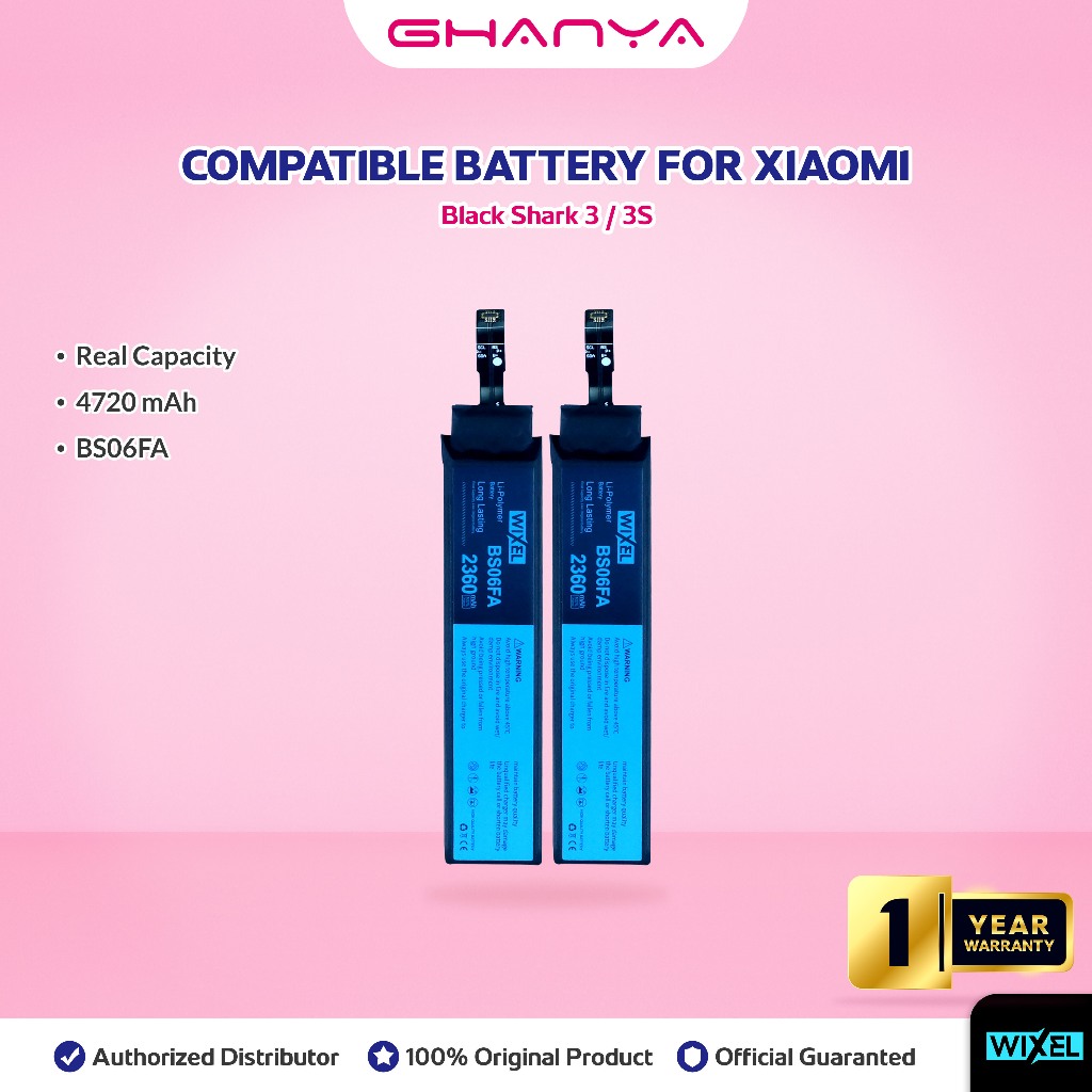 WIXEL Baterai XiaoMi Black Shark 3 BlackShark 3S BS06FA Double Power Original Batre Batrai Battery H