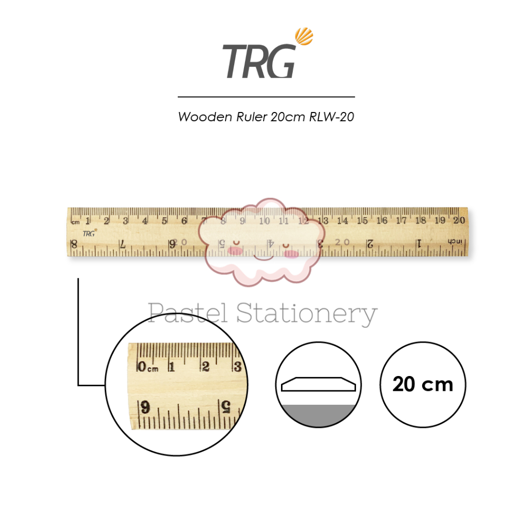 

TRG Wooden Ruler 20 cm RLW-20 - Penggaris Mistar Kayu 20cm TRG