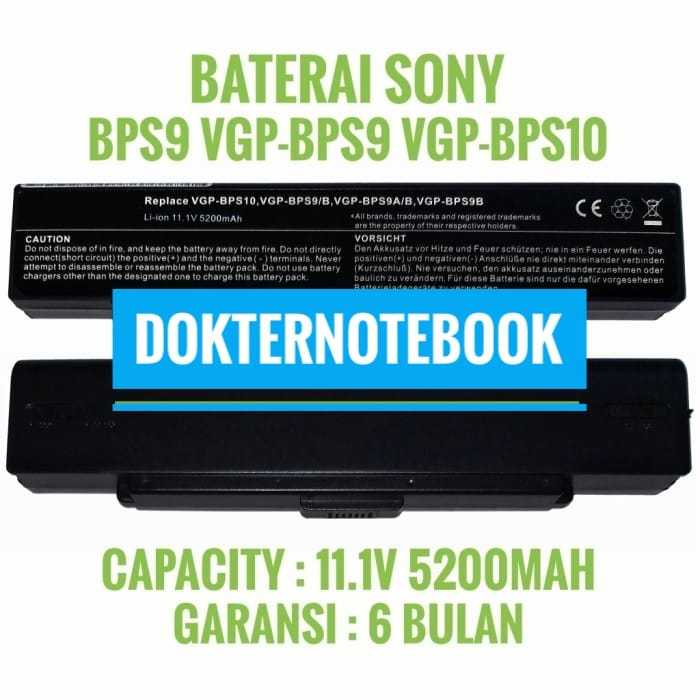 Baterai Sony Vaio VGP-BPL9 VGP-BPS9/S BPS9A VGP-BPS9