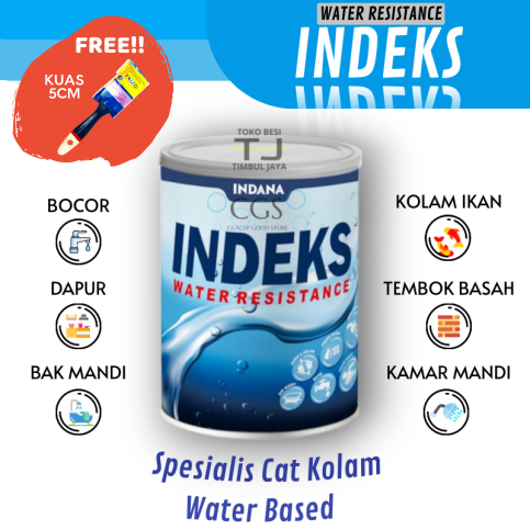 Cat Kolam Ikan Koi Ikan Hias INDEKS 0,8 Liter / cat kolam anti bocor / cat index / cat kolam ikan hi
