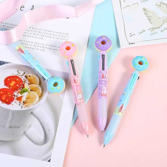 

New Pulpen Pen 4 Warna Anak Donut Cute Impor