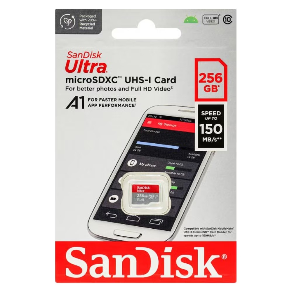 Sandisk Microsdxc Card SDSQUAC-256G-GN6MN 256GB Ultra UHS-1 Class10 150MB/s 1pc - Original