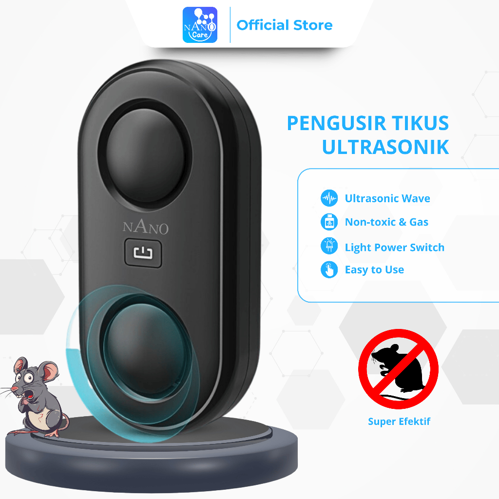 NANO CARE Alat Pengusir Tikus Ultrasonic Pest Repeller 2 Speaker