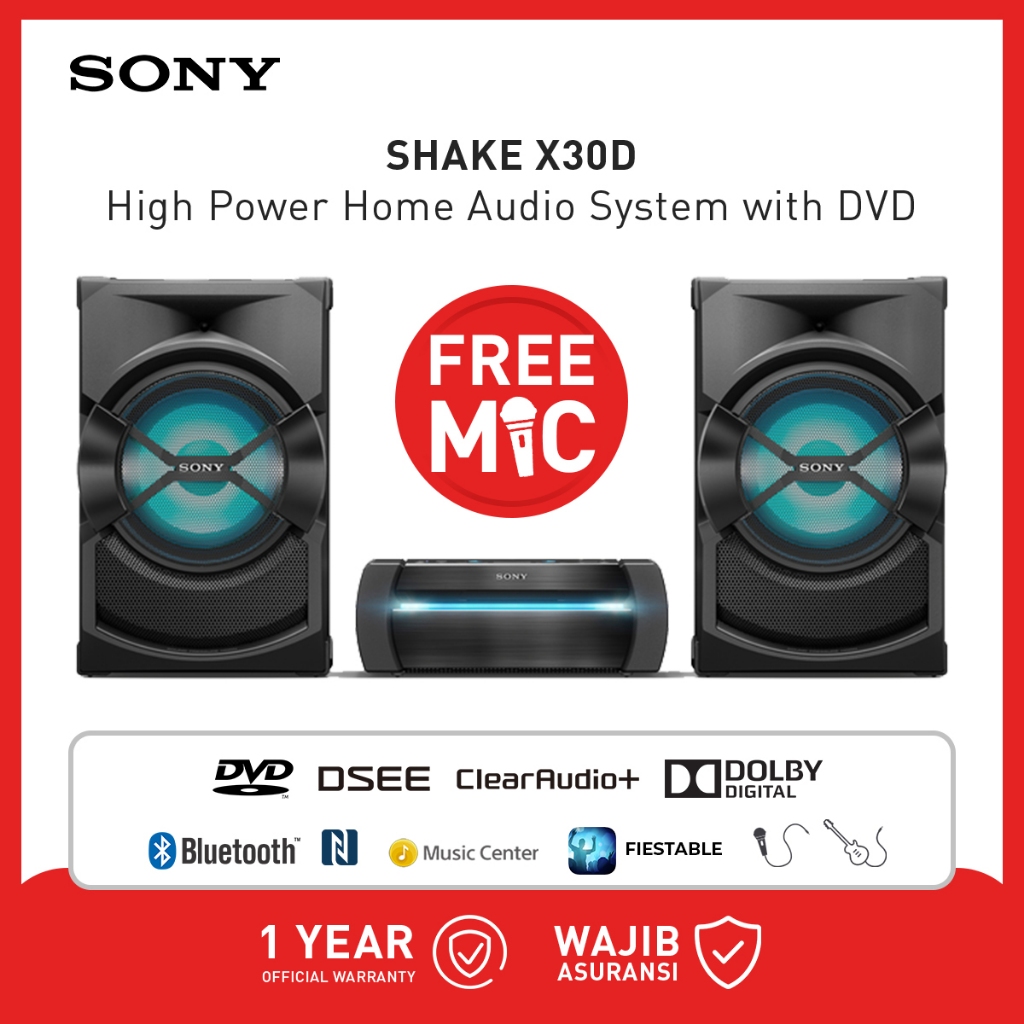 Sony High Power Home Speaker With DVD SHAKE X30D