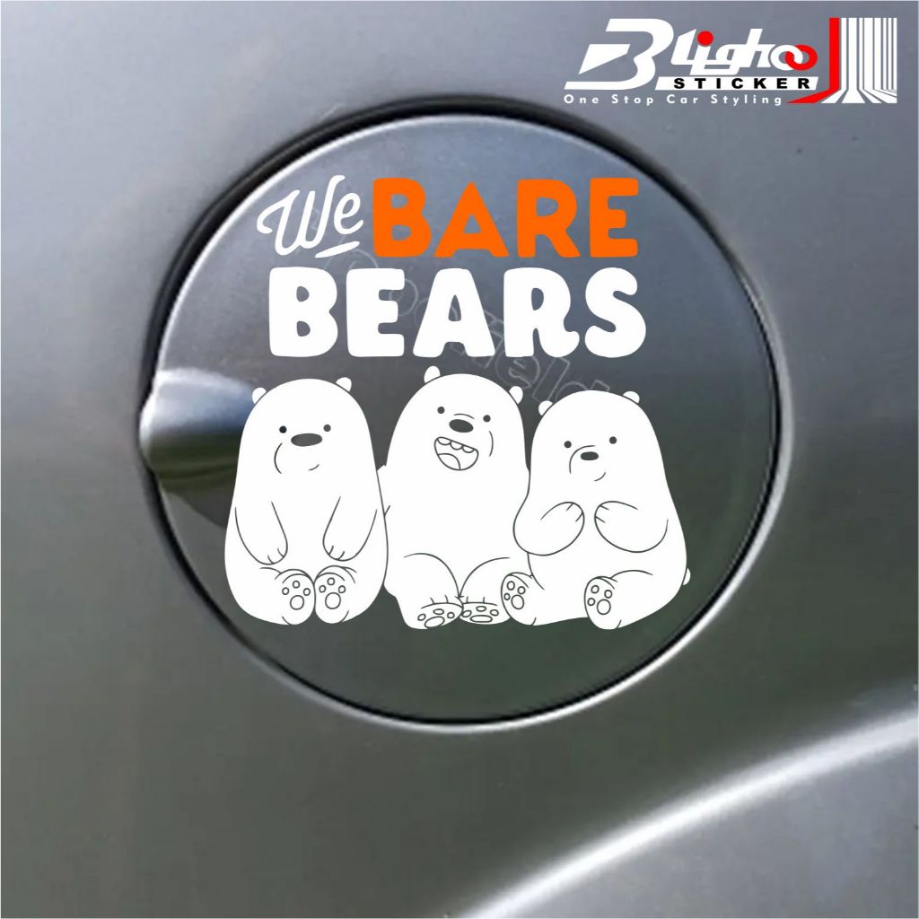 Blighoo Cutting Sticker Mobil We Bare Bears Tangki Mobil Lucu Stiker Mobil Keren
