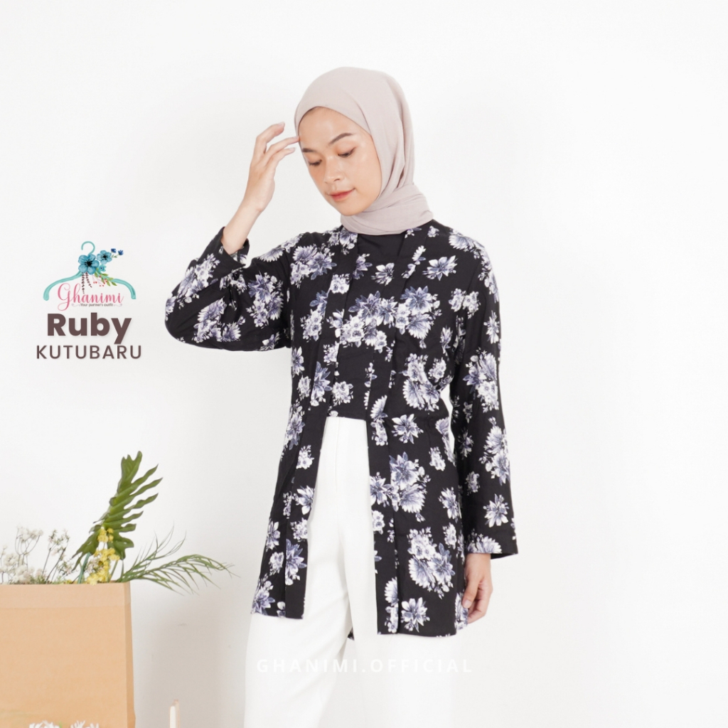 Ghanimi - Ruby Kutubaru / kutubaru modern / Batik Wanita Simple / Atasan Batik Wanita / Batik Murah