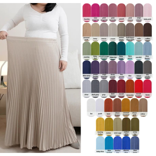 Rok Plisket Jumbo XXL / Rok Plisket Payung / Rok Panjang Plisket Premium