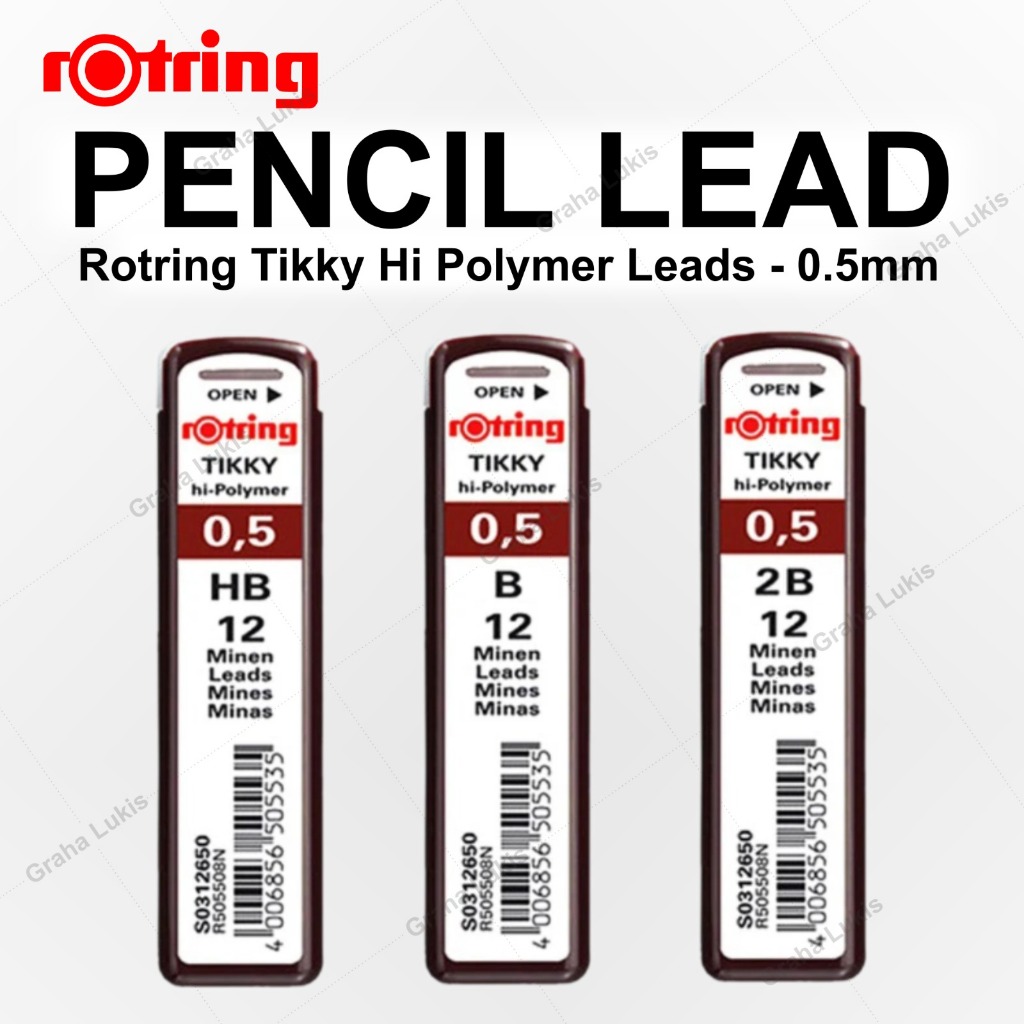 

Rotring Tikky Hi-Polymer Pencil Lead 0.5 mm B / HB / 2B 0.5mm