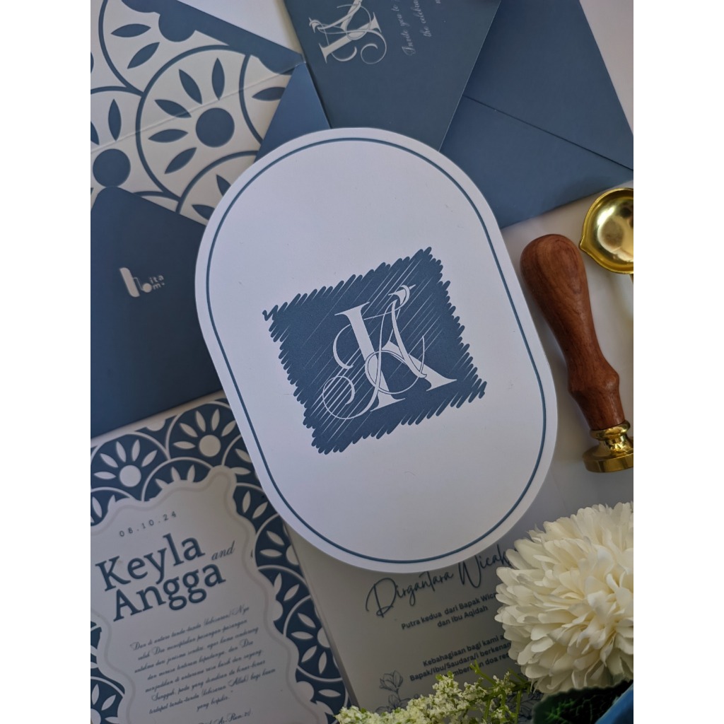 

Undangan Pernikahan Aesthetic Steel Blue Envelope - H Series