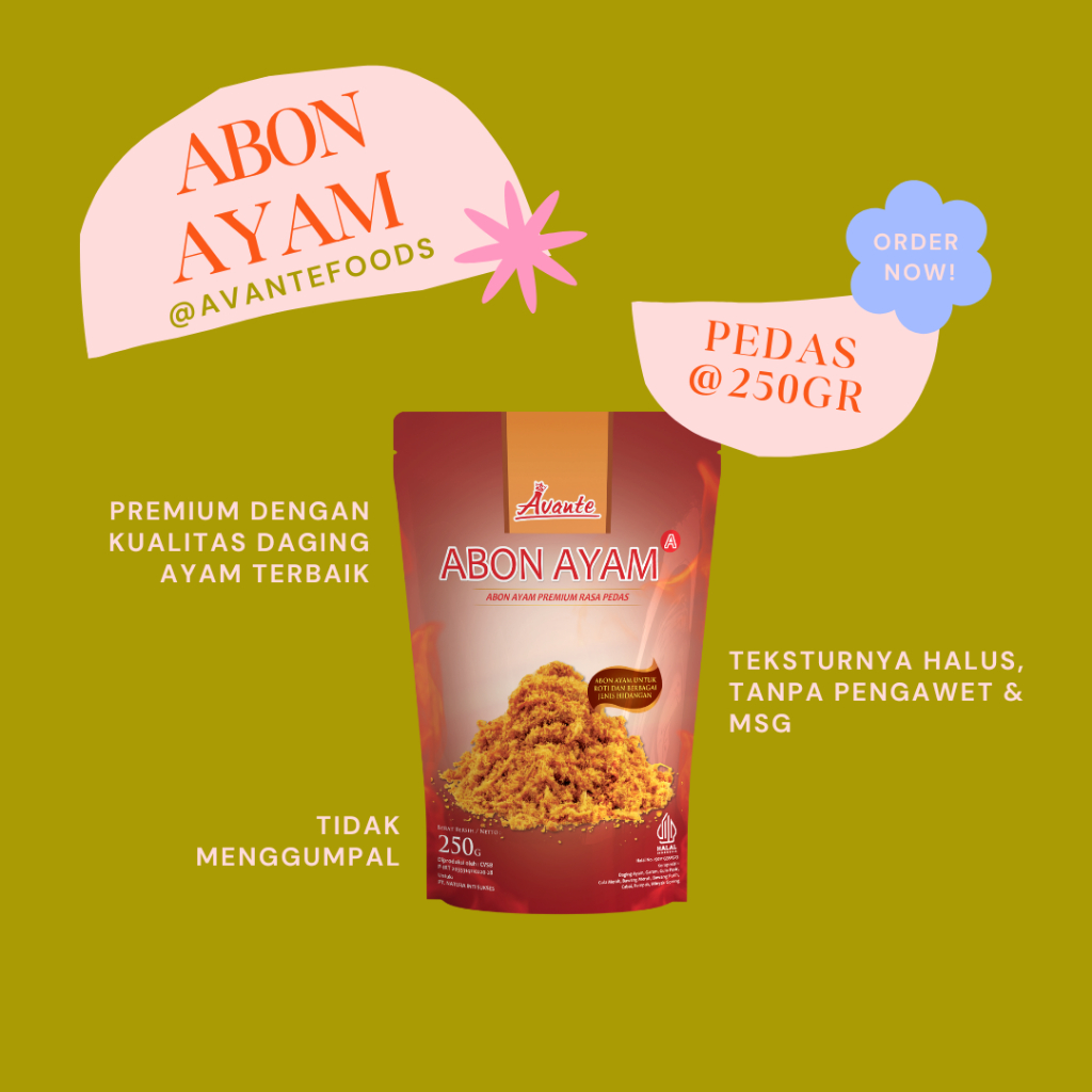 

Avante Abon Ayam Pedas - 100gr 250gr - Chicken Floss