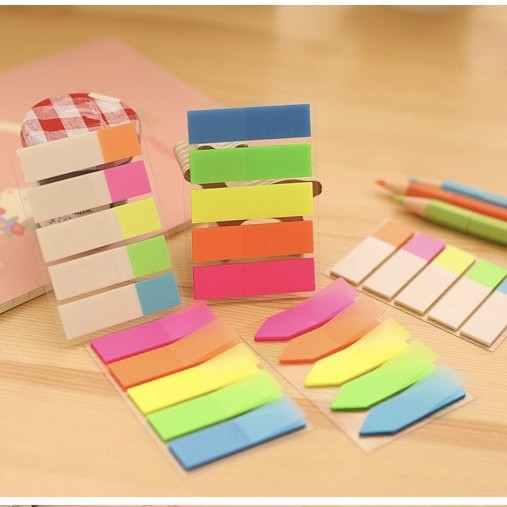 

AJS 100 pcs sticky note index warna stabilo pembatas buku page marker STK3