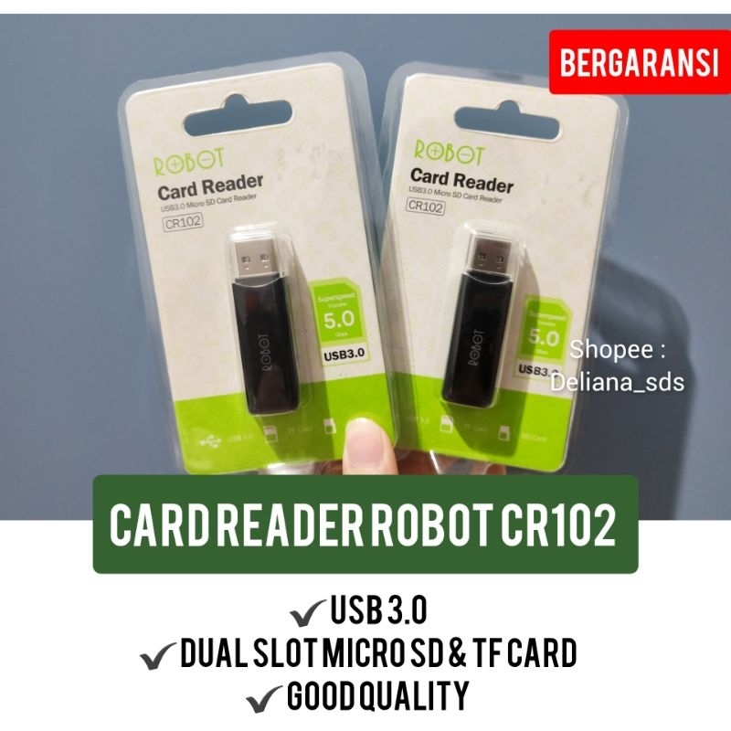 Card Reader Robot Usb 3.0 CR102 Garansi Resmi 1 Tahun Usb Card Reader Robot CR102 Card Reader Usb 3.