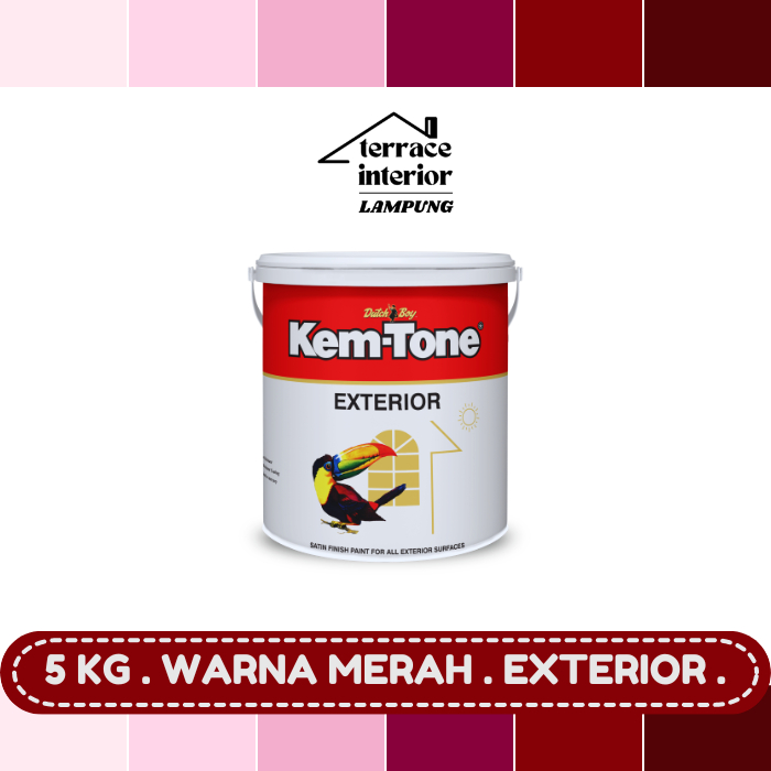 Cat Tembok Kemtone Exterior Warna Merah 5 Kg
