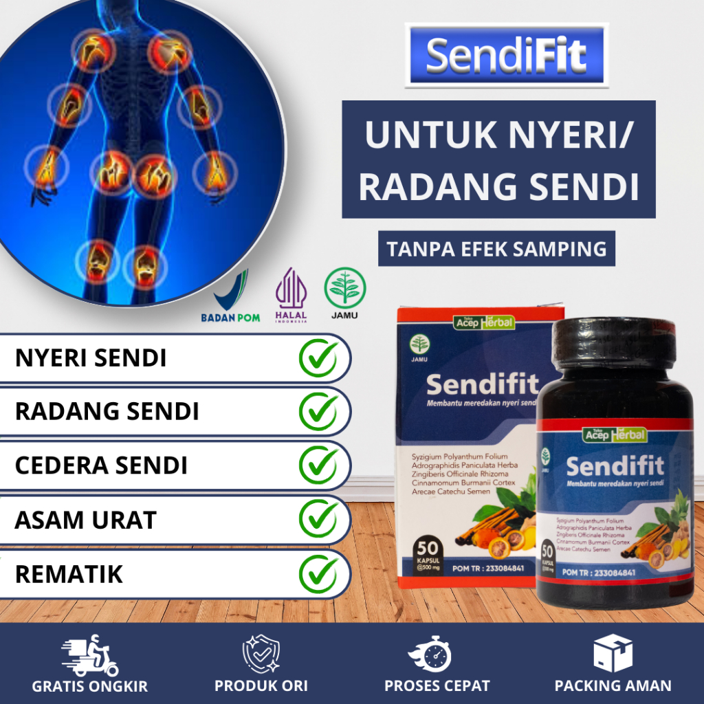 Obat Nyeri Sendi, Radang Sendi, Cedera Sendi, Suplemen Kesehatan Tulang dan Sendi Dengan SendiFit