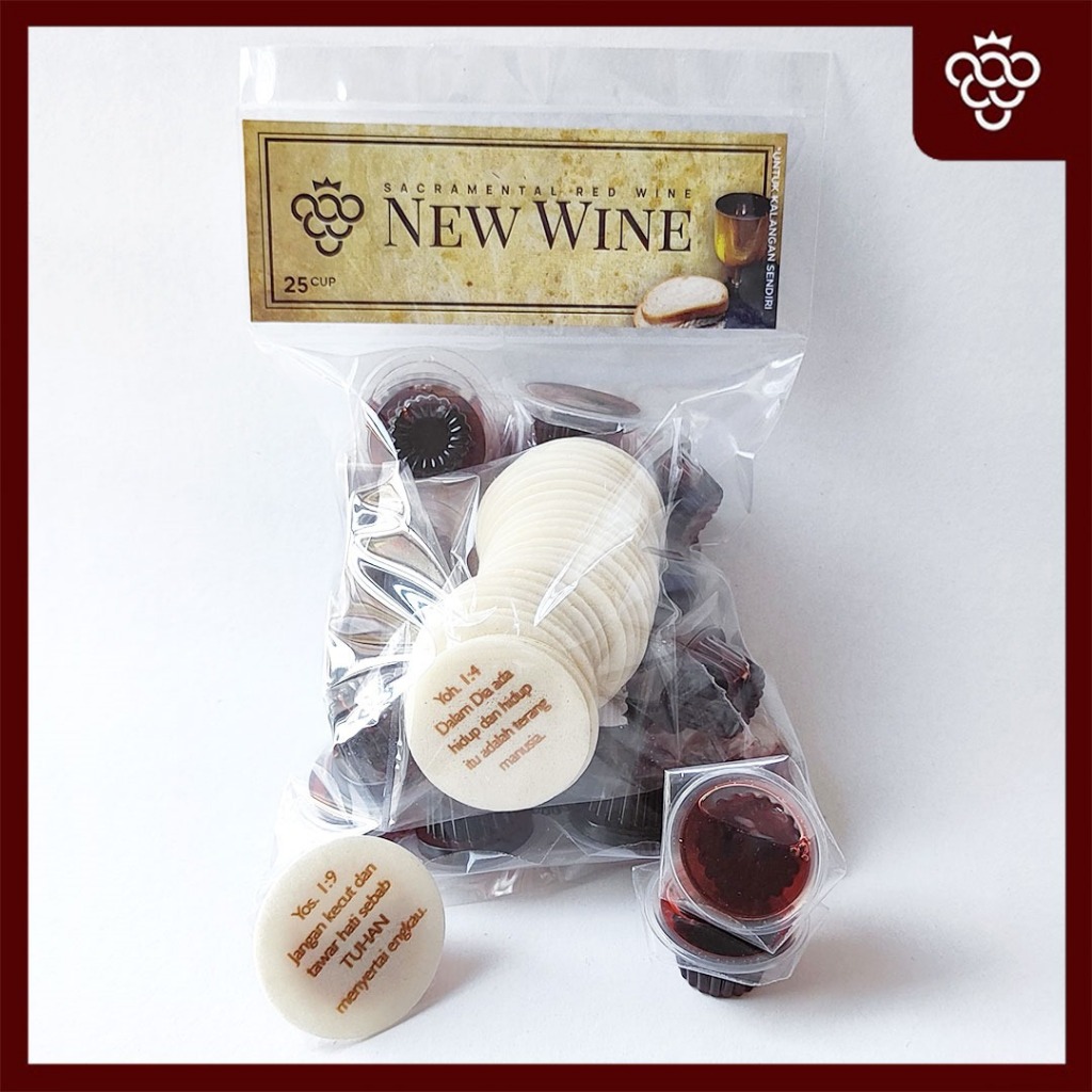 

Anggur Perjamuan Gereja Cup + Hosti Ayat Besar Isi 25,50,100