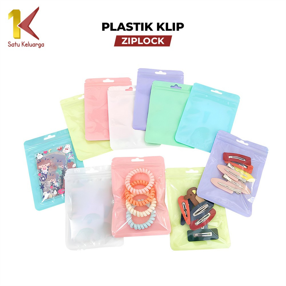 Satu Keluarga Plastik Klip Ziplock Sachet C1110 Souvenir Flat Packaging Snack Aksesoris Serbaguna