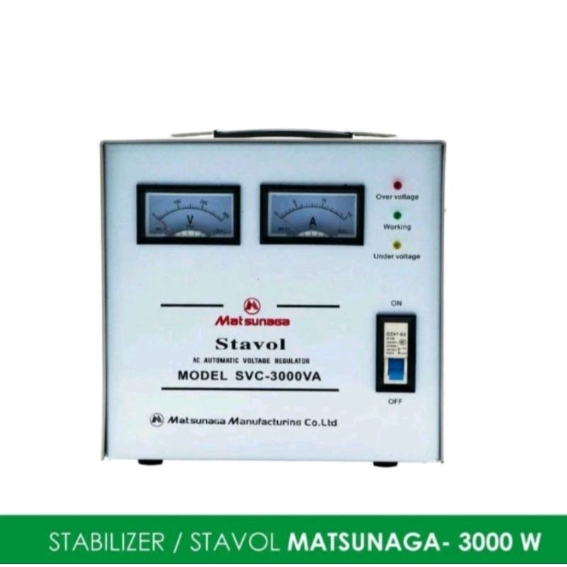 STABILIZER LISTRIK STAVOLT MATSUNAGA SVC 3000W VOLTAGE/STAVOLT MTS SVC