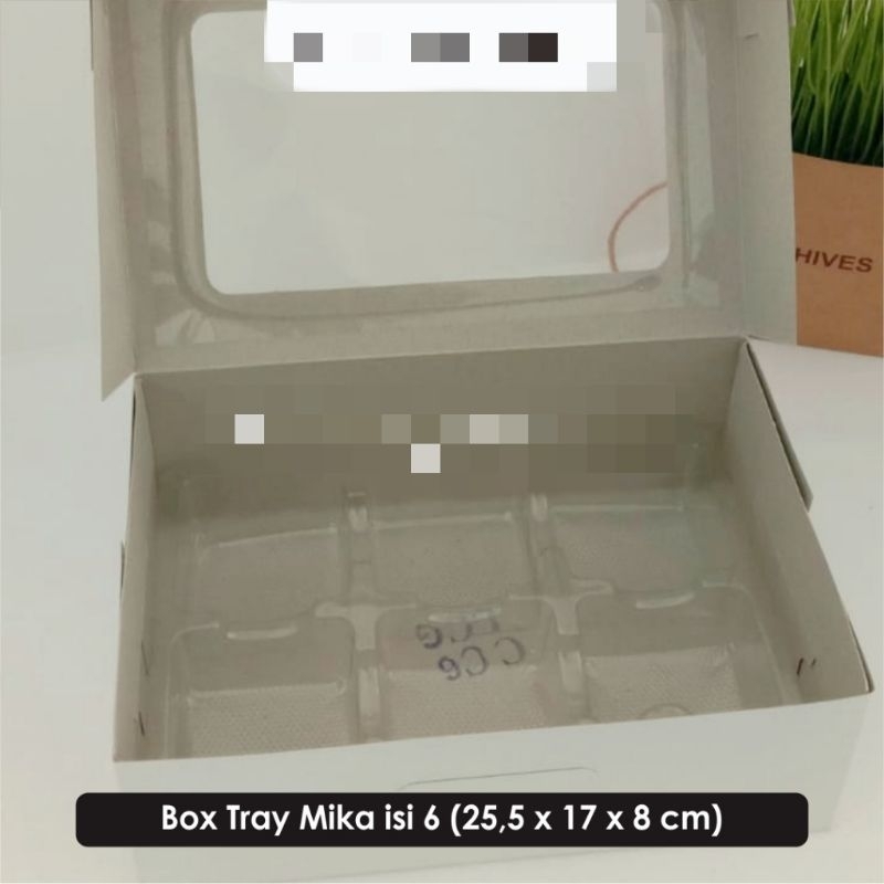 TRAY MIKA KOTAK PUTIH BOX AGAR JELLY KUE PUDDING SEKAT 6 HARGA ECER