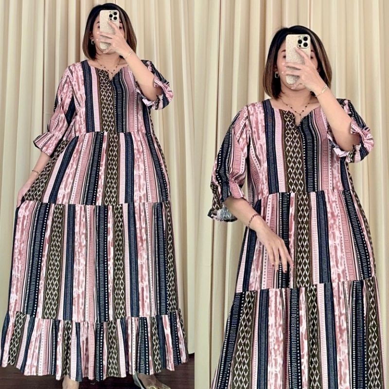 Alicia Midi Dress - Daster Rayon Premium | Daster Remaja | Daster Kekinian | Home Dress Rayon Premiu