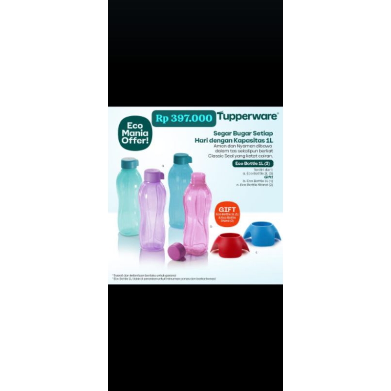 Botol eco 1 L tutup ulir