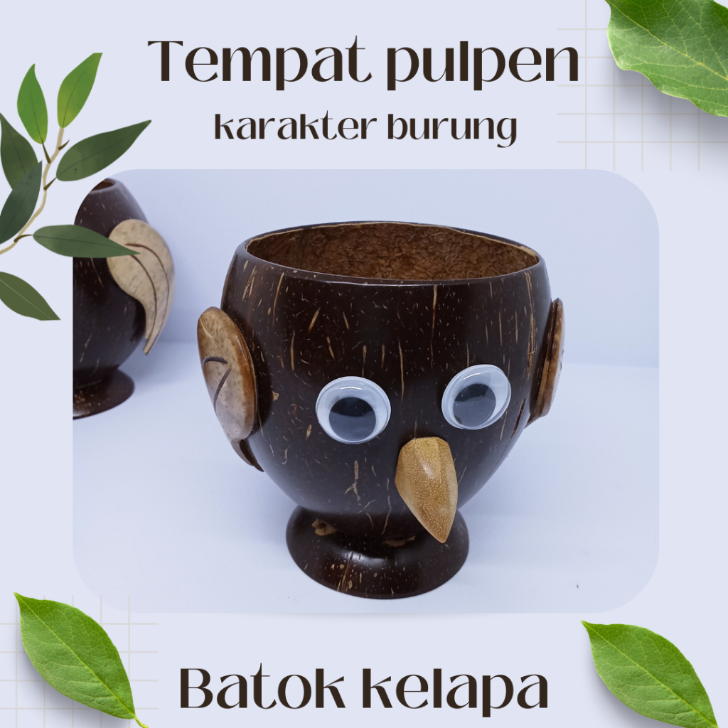 

Tempat pulpen batok kelapa karakter burung / tempat pulpen di meja lucu / tempat pulpen jualan / tempat pulpen meja kantor / tempat pulpen di meja aesthetic