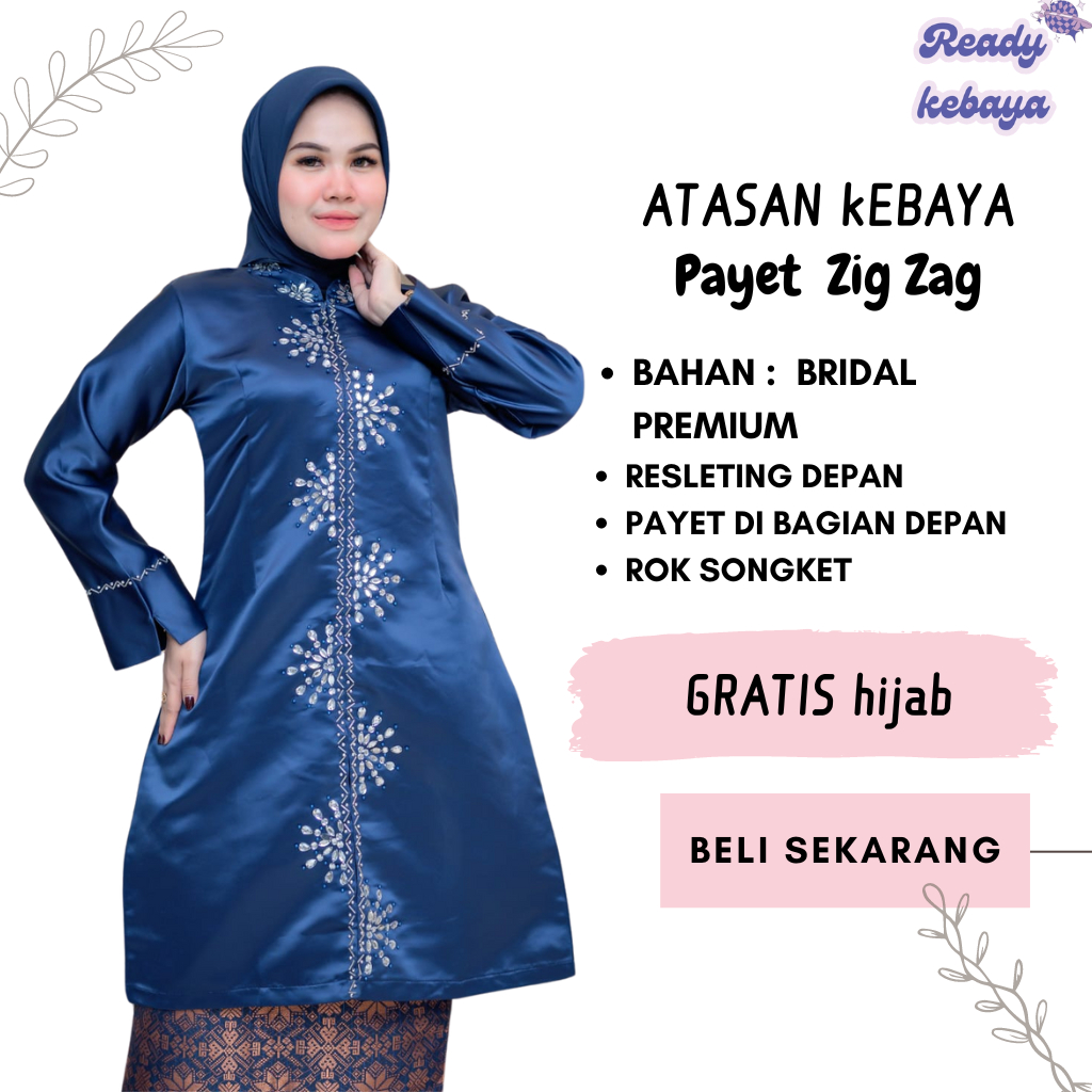 Atasan Kebaya Kurung Payet ZZ Terbaru - Kebaya Baju kurung Modern - Kebaya Modern - Kebaya Kurung So